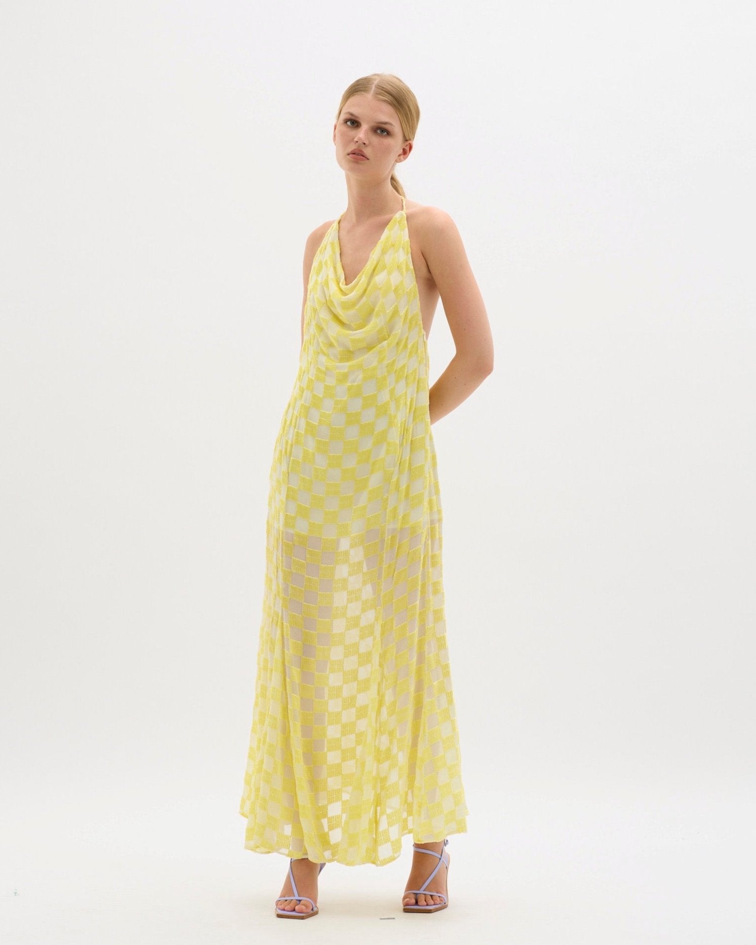 Yellow Velvet Asta Dress